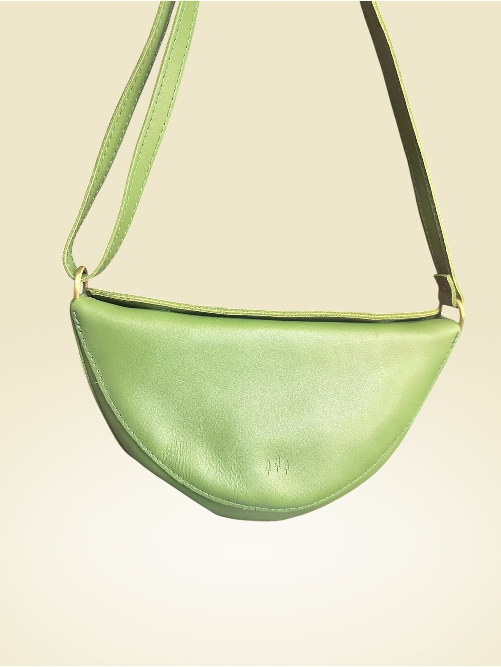 Portland Leather Lime Green Crescent Crossbody